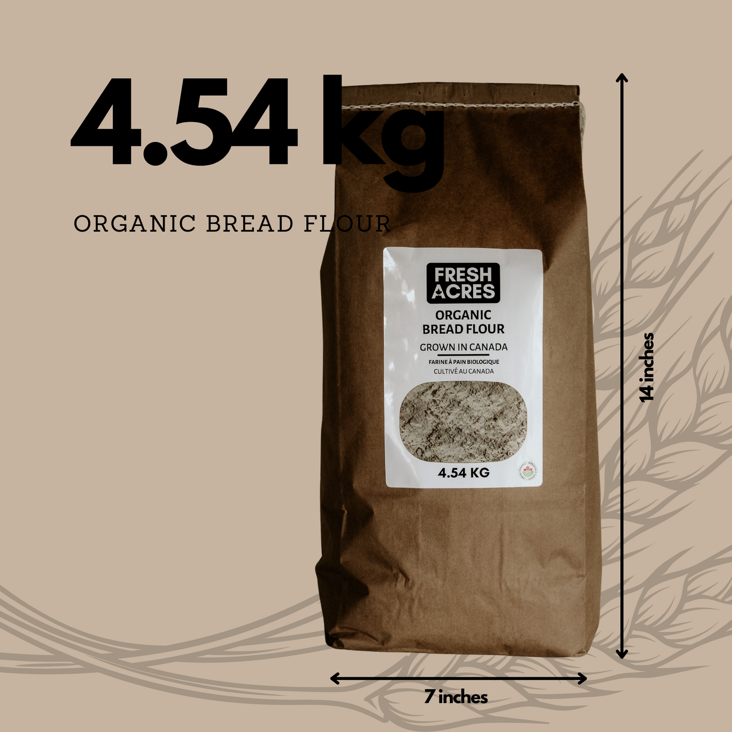 Organic Bread Flour Canadian Grown Fresh Acres Hard Red Spring Wheat