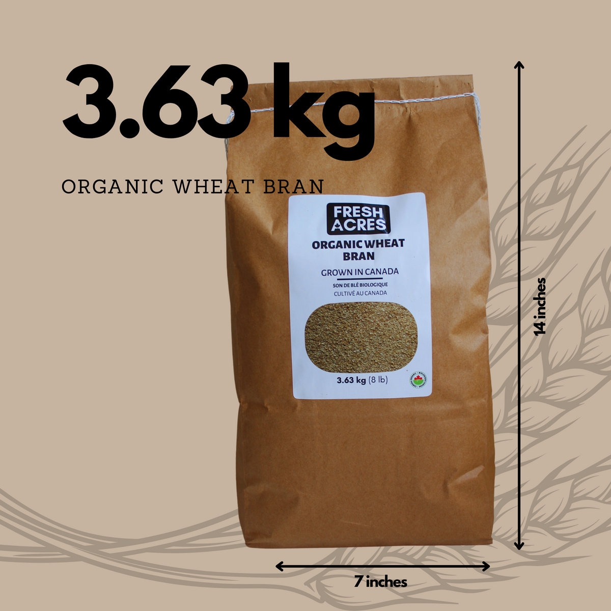 Organic Wheat Bran - 3.63kg (8lb) – Fresh Acres