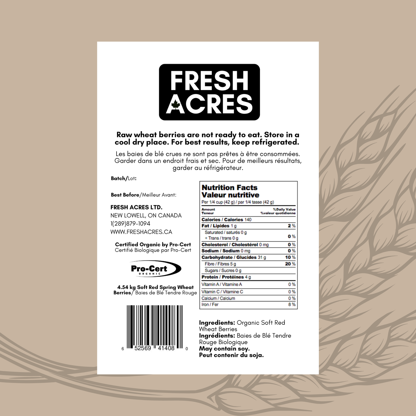 Organic Soft Red Wheat Berries